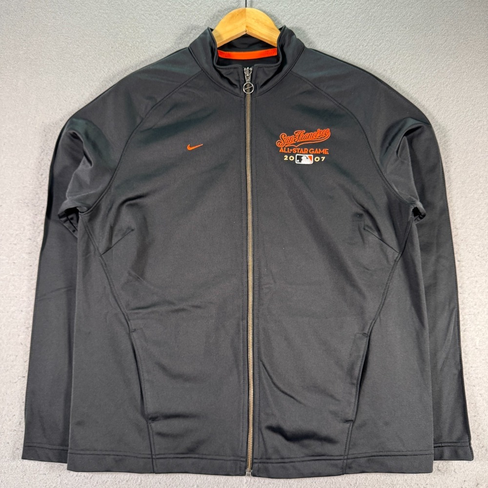 San Francisco Giants All Start Game Track Jacket Womens XL 16/18 Black Y2K 2007